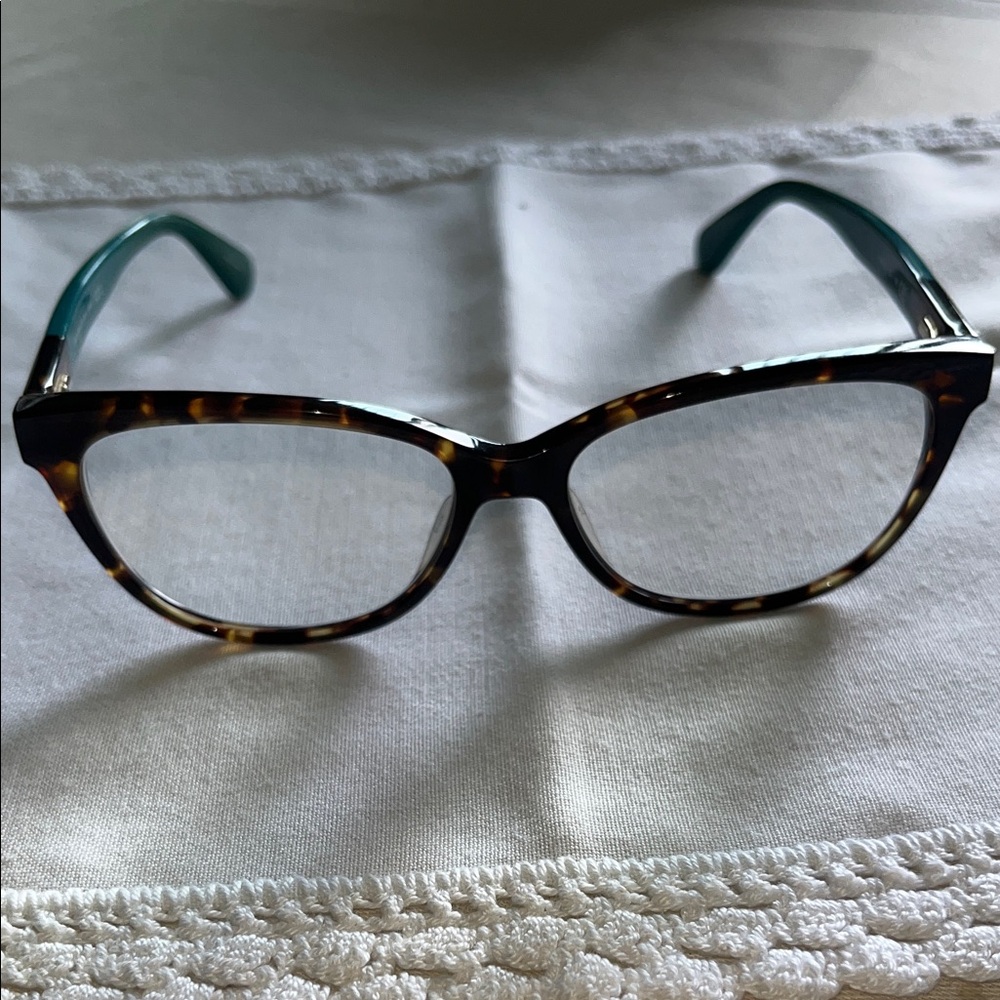 Kate Spade Karlee FZL Havana Turquoise Reading Eyeglasses - Picture 1 of 7